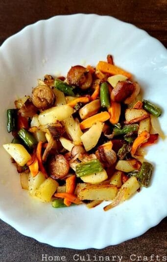 Stir-Fried-Chicken-Sauages-with-vegetables