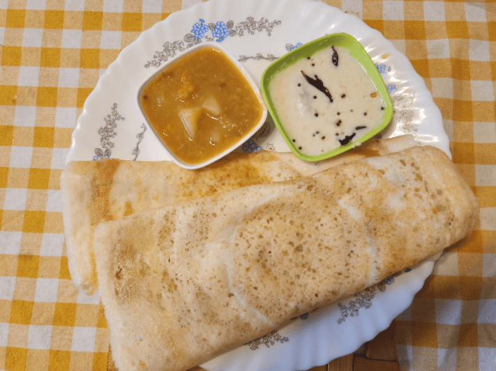 Crispy Ghee Roast Dosa and Coconut Chutney