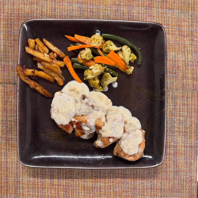 Chicken Steak with White Garlic Sauce
