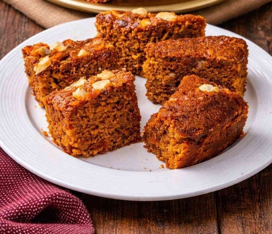 Eggless Dates Carrot Cake