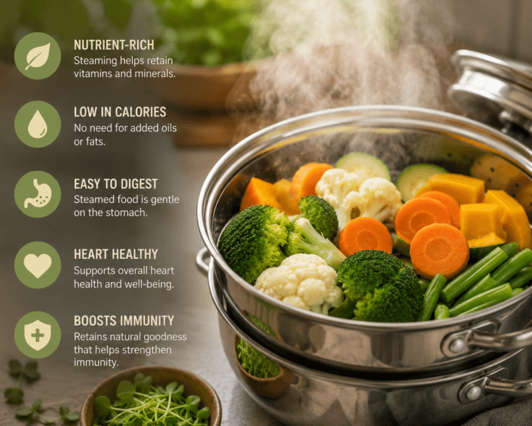 What are the benefits of steamed cooking ?